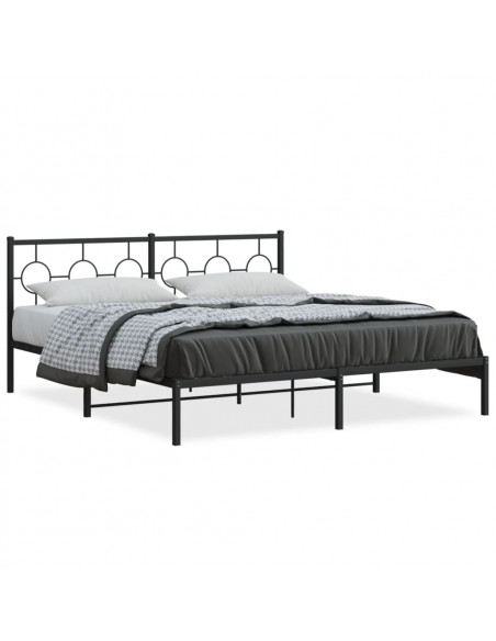 Giroletto con Testiera in Metallo Nero 183x213 cm