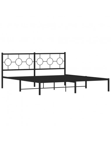 Giroletto con Testiera in Metallo Nero 183x213 cm