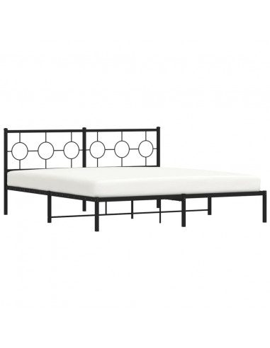 Giroletto con Testiera in Metallo Nero 183x213 cm