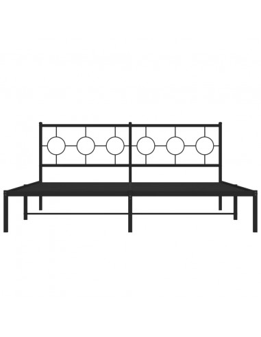 Giroletto con Testiera in Metallo Nero 183x213 cm