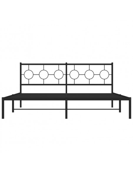 Giroletto con Testiera in Metallo Nero 183x213 cm