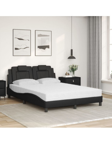 Letto con Materasso Nero 120x200 cm in Similpelle