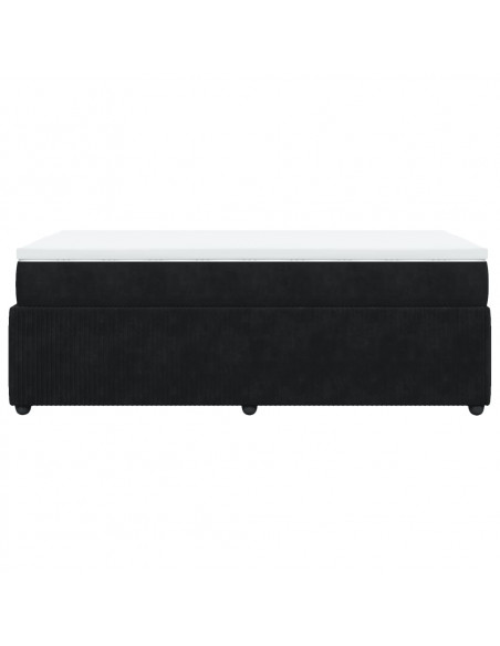 Giroletto a Molle con Materasso Nero 100x200 cm in Velluto