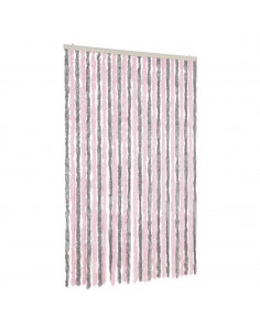 Tenda Antimosche Grigio Argento e Rosa 118x220 cm in Ciniglia 2