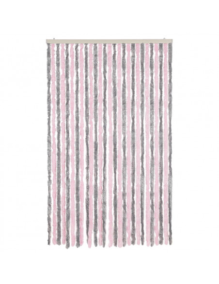 Tenda Antimosche Grigio Argento e Rosa 118x220 cm in Ciniglia