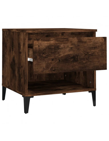 Tavolini 2pz Rovere Fumo 50x46x50 cm in Legno Multistrato