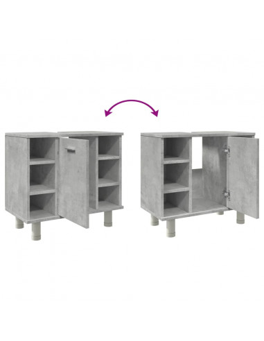 Mobile da Bagno Grigio Cemento 60x32x53,5 cm Legno Multistrato