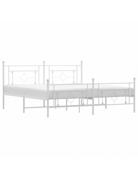 Giroletto con Testiera e Pediera Metallo Bianco 183x213 cm