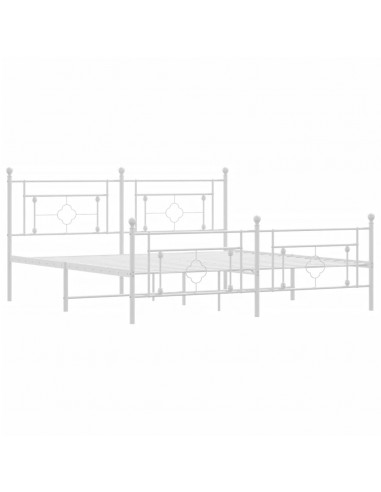 Giroletto con Testiera e Pediera Metallo Bianco 183x213 cm