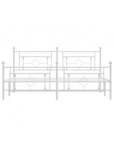 Giroletto con Testiera e Pediera Metallo Bianco 183x213 cm