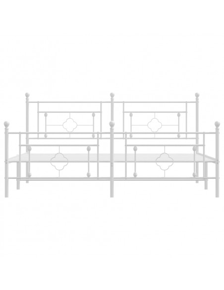 Giroletto con Testiera e Pediera Metallo Bianco 183x213 cm