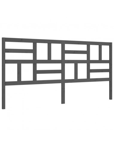 Giroletto con Testiera Grigio 200x200 cm in Legno Massello