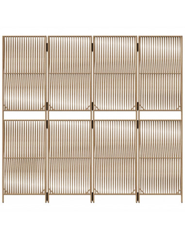 Divisorio per Ambienti a 4 Pannelli Beige in Polyrattan