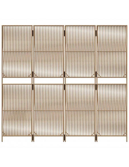 Divisorio per Ambienti a 4 Pannelli Beige in Polyrattan