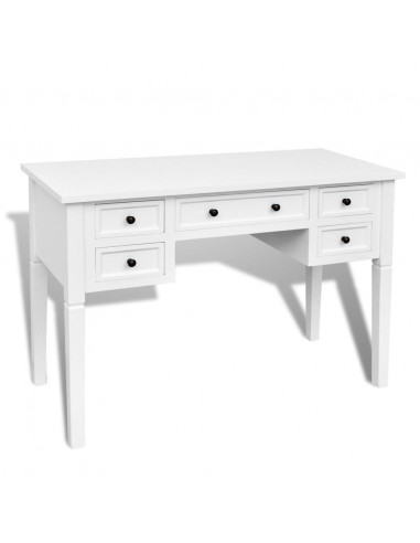 Scrivania Bianca con 5 Cassetti