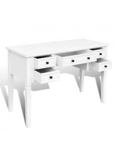Scrivania Bianca con 5 Cassetti