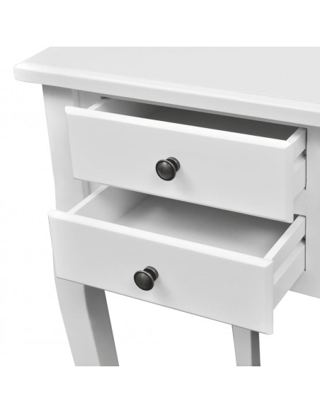 Scrivania in Stile Francese Legno con Gambe Curve e 5 Cassetti