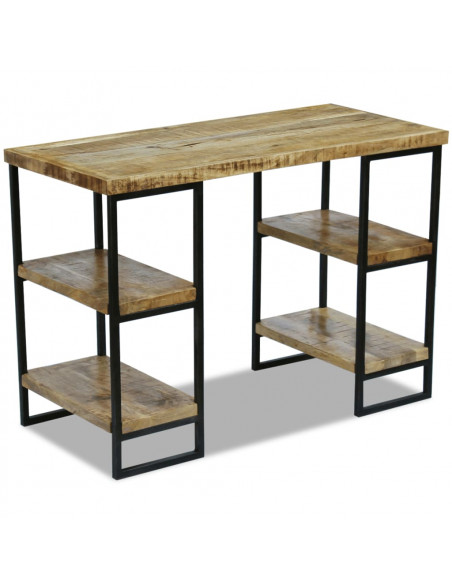 Scrivania da Ufficio in Legno di Mango 110x50x76 cm