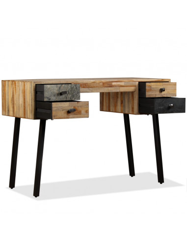 Scrivania in Legno Massello di Teak di Recupero 110x50x76 cm