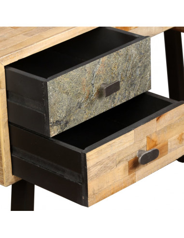 Scrivania in Legno Massello di Teak di Recupero 110x50x76 cm