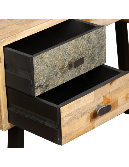 Scrivania in Legno Massello di Teak di Recupero 110x50x76 cm