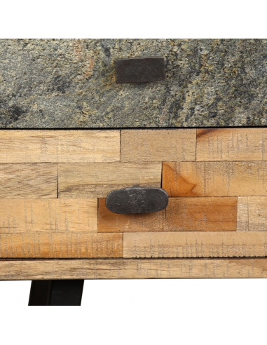 Scrivania in Legno Massello di Teak di Recupero 110x50x76 cm