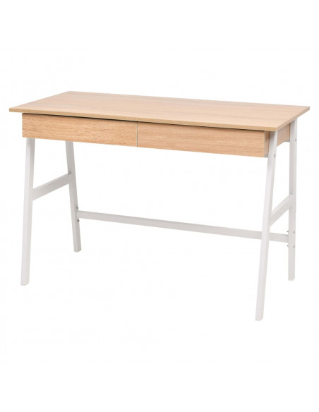 Scrivania 110x55x75 cm Rovere e Bianco