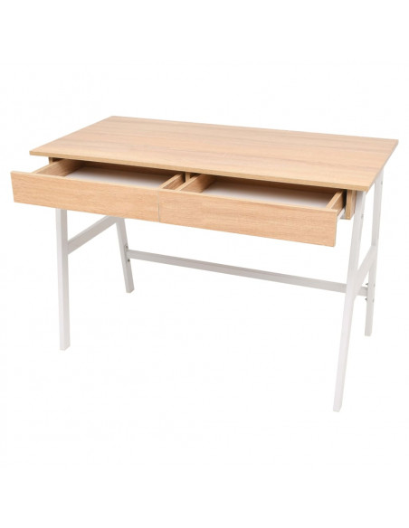 Scrivania 110x55x75 cm Rovere e Bianco