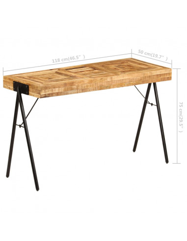 Scrittoio in Legno Massello di Mango 118x50x75 cm