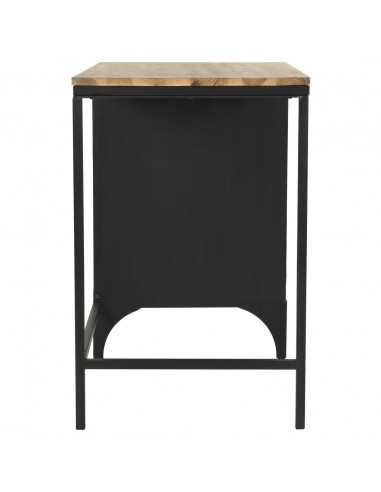 Scrivania Base Singola Legno di Abete e Acciaio 100x50x76 cm