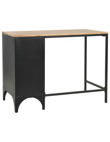 Scrivania Base Singola Legno di Abete e Acciaio 100x50x76 cm