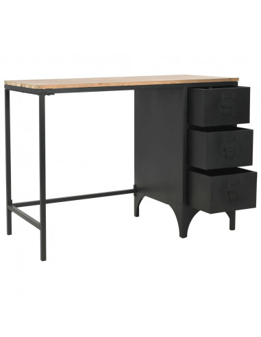 Scrivania Base Singola Legno di Abete e Acciaio 100x50x76 cm