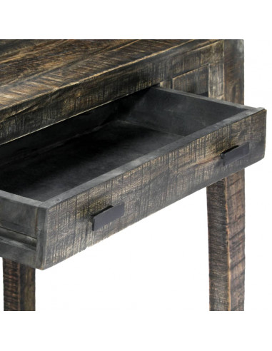 Scrivania Nera 110x50x75cm in Legno Massello di Mango