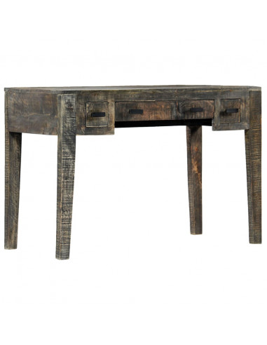 Scrivania Nera 110x50x75cm in Legno Massello di Mango