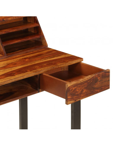 Scrivania 110x50x94 cm Massello di Sheesham e Acciaio