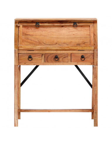 Scrivania 90x40x107cm in Legno Massello di Acacia