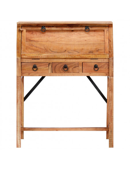 Scrivania 90x40x107cm in Legno Massello di Acacia