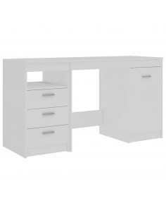 Scrivania Bianca 140x50x76 cm in Legno Multistrato 2