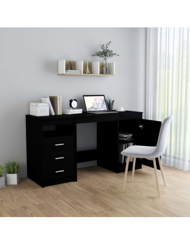 Scrivania Nera 140x50x76 cm in Truciolato