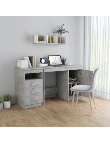 Scrivania Grigio Cemento 140x50x76 cm in Truciolato