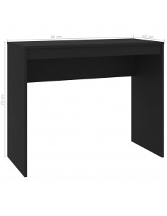 Scrivania Nera 90x40x72 cm in Legno Multistrato 2