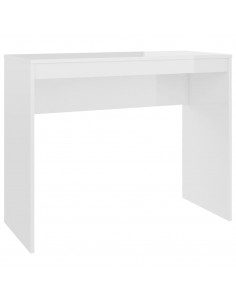 Scrivania Bianco Lucido 90x40x72 cm in Legno Multistrato 2