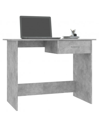 Scrivania Grigio Cemento 100x50x76 cm in Legno Multistrato