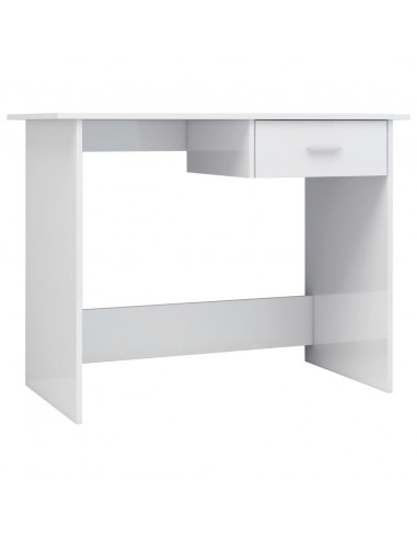 Scrivania Bianco Lucido 100x50x76 cm in Legno Multistrato