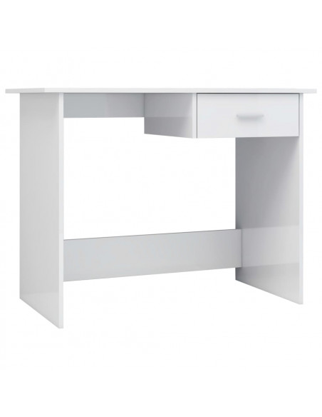 Scrivania Bianco Lucido 100x50x76 cm in Legno Multistrato