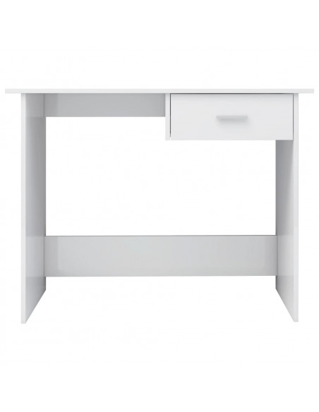 Scrivania Bianco Lucido 100x50x76 cm in Legno Multistrato