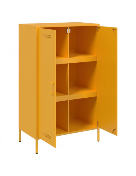 Credenza Giallo Senape 68x39x113 cm in Acciaio