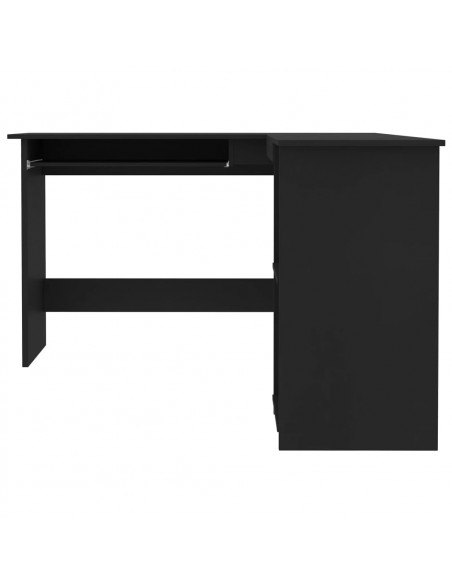 Scrivania Angolare a L Nera 120x140x75cm in Legno Multistrato