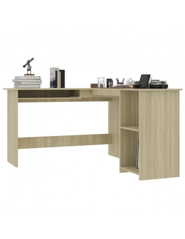 Scrivania Angolare a L Rovere Sonoma 120x140x75cm Multistrato