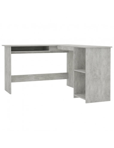 Scrivania Angolare a L Grigio Cemento 120x140x75cm Multistrato